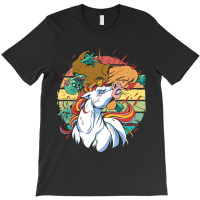 Vintage Cool Fantasy Fierce Unicorn And Scary Zomb T-shirt | Artistshot