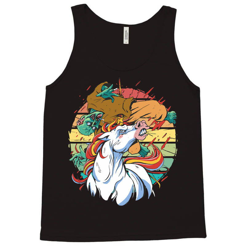 Vintage Cool Fantasy Fierce Unicorn And Scary Zomb Tank Top | Artistshot