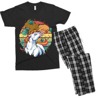 Vintage Cool Fantasy Fierce Unicorn And Scary Zomb Men's T-shirt Pajama Set | Artistshot