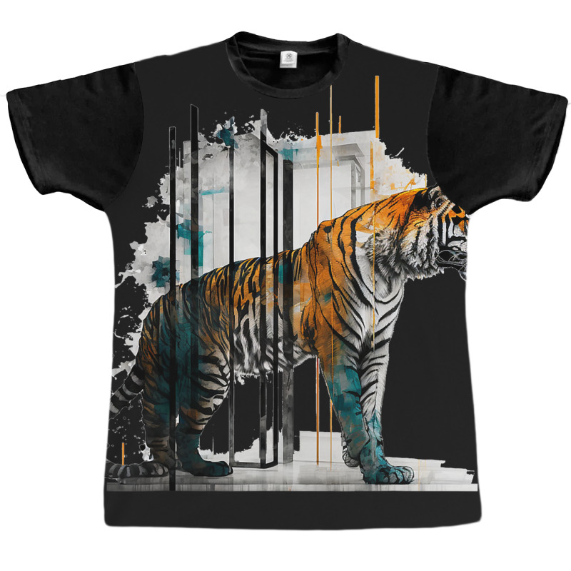 Tiger Architecture Art Work Animal Graphic T-shirt | Artistshot