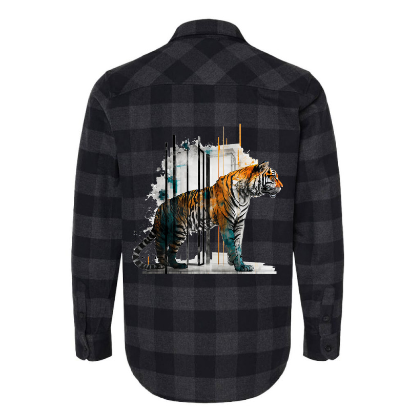 Tiger Architecture Art Work Animal Flannel Shirt | Artistshot