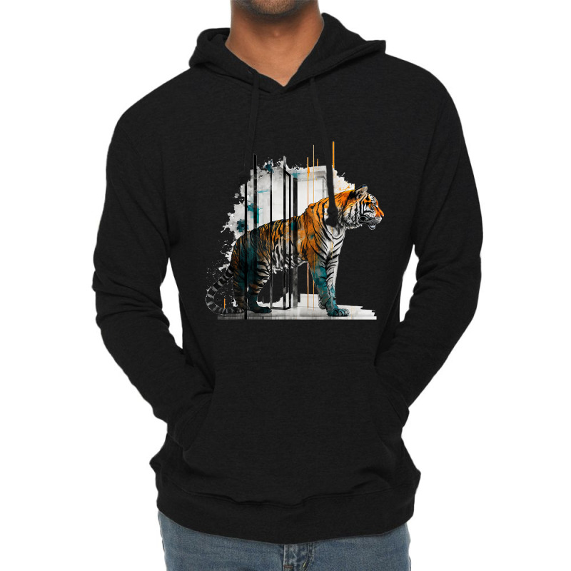 Tiger Architecture Art Work Animal Lightweight Hoodie | Artistshot