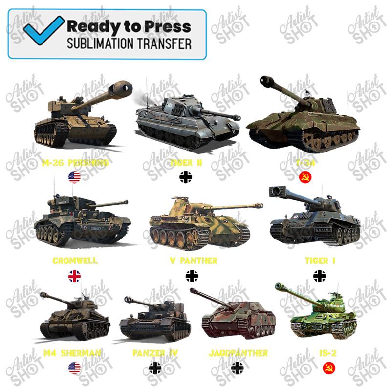 Top Ten Best Ww2 Tanks M4 Sherman Panzer Iv Tiger Sublimation Transfer ...