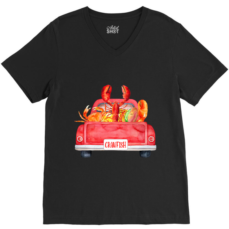 Truck Crawfish Cajun Lover Boil Babe Crawfish Seas V-neck Tee | Artistshot