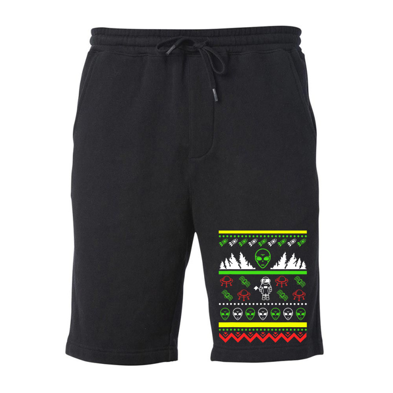 Ugly Christmas Nerd Geek Alien Alien Alien Ufo Fleece Short | Artistshot