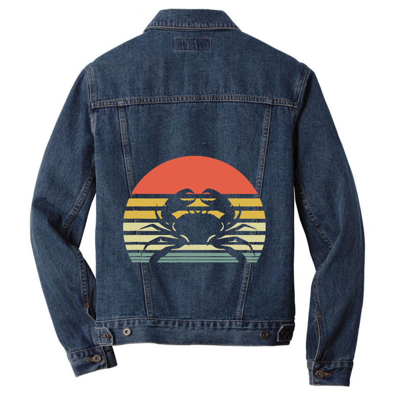 Vintage Crab Retro Funny Seafood Fan Men Women Men Denim Jacket | Artistshot