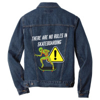 There Are No Rules In Skateboarding Alien Skateboa Men Denim Jacket | Artistshot