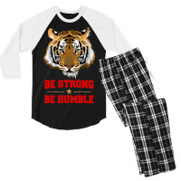 Tiger Be Strong Be Humble Men's 3/4 Sleeve Pajama Set | Artistshot