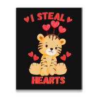 Valentines Day Tiger I Steal Hearts Boys Tiger Metal Print Vertical | Artistshot