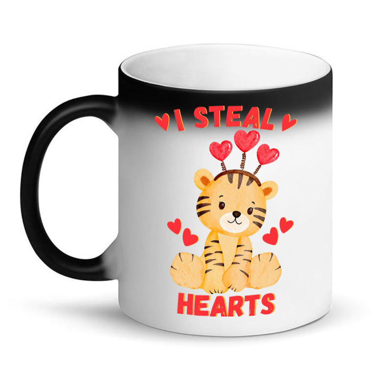 Valentines Day Tiger I Steal Hearts Boys Tiger Magic Mug | Artistshot