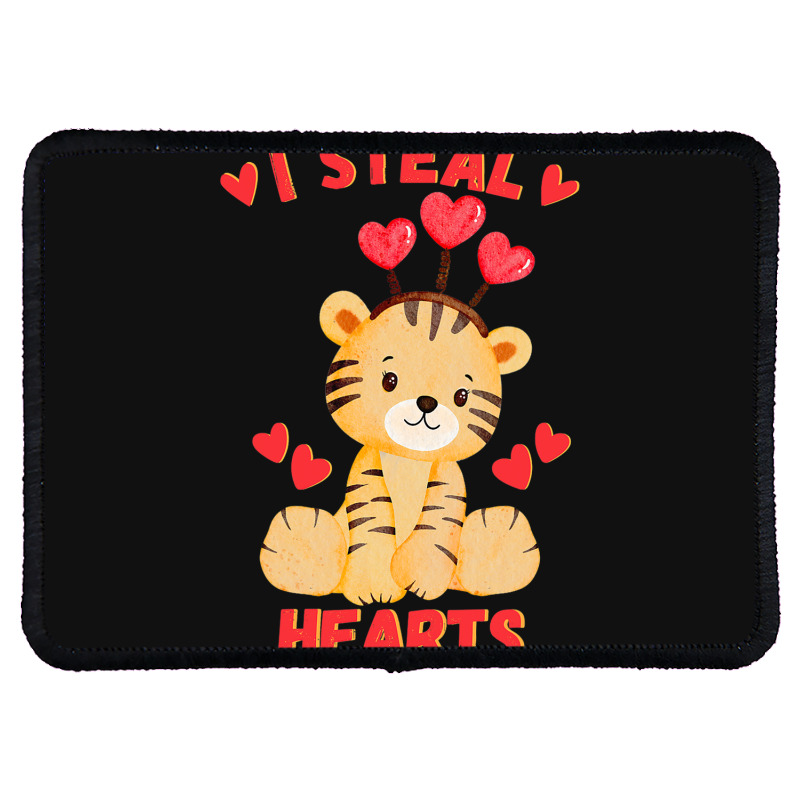 Valentines Day Tiger I Steal Hearts Boys Tiger Rectangle Patch | Artistshot