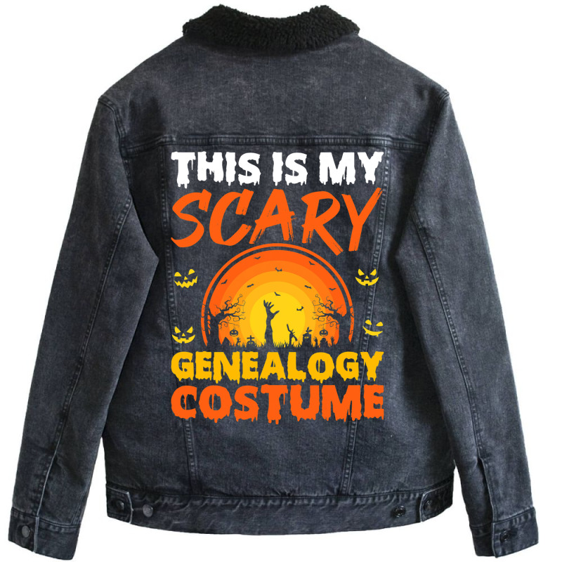 This Is My Scary Genealogy Costume Halloween Unisex Sherpa-lined Denim Jacket | Artistshot