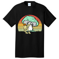 Vintage Frog Cowboy Hat Mushroom Banjo Sunset Basic T-shirt | Artistshot