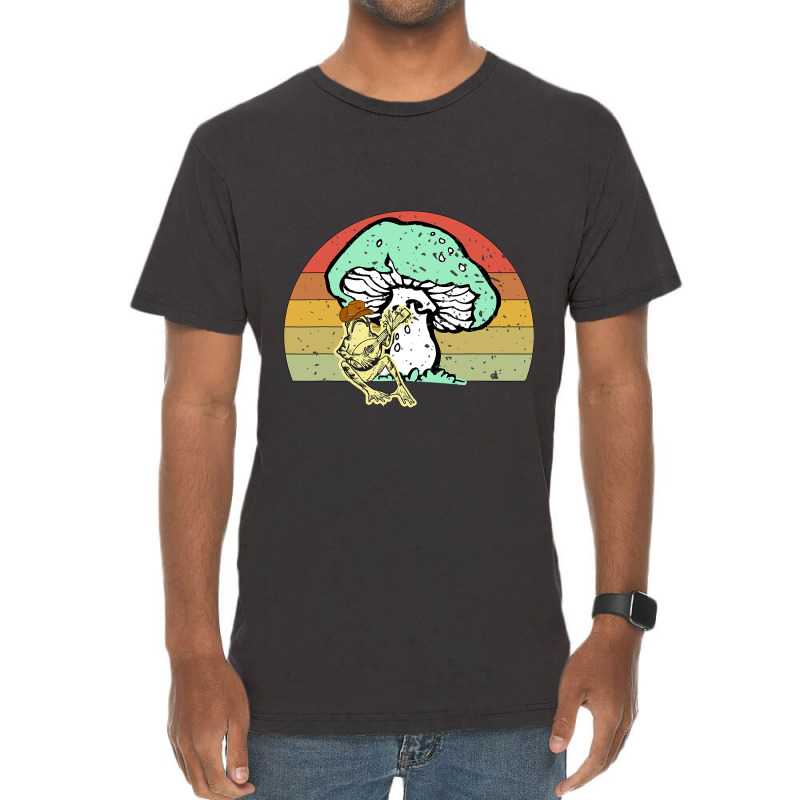 Vintage Frog Cowboy Hat Mushroom Banjo Sunset Vintage T-shirt | Artistshot