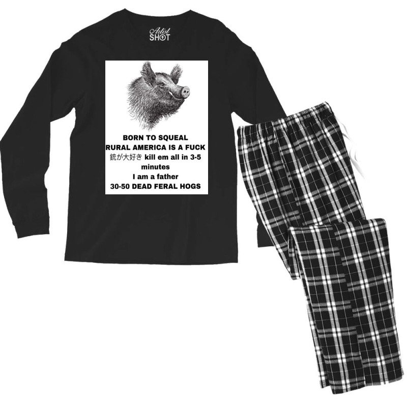 30 50 Feral Hogs Born To Squeal Rural America Is A Men's Long Sleeve Pajama Set | Artistshot