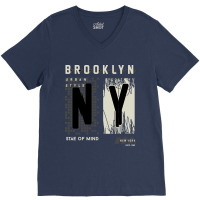 Brooklyn Urban Style Abstract Graphic Vector Print V-neck Tee | Artistshot