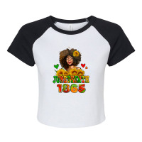 Afro Woman Juneteenth 1865 Raglan Crop Top | Artistshot