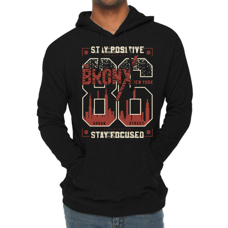 Stay Positive Stay Focused Sporty Graphic Vector P Lightweight Hoodie | Artistshot