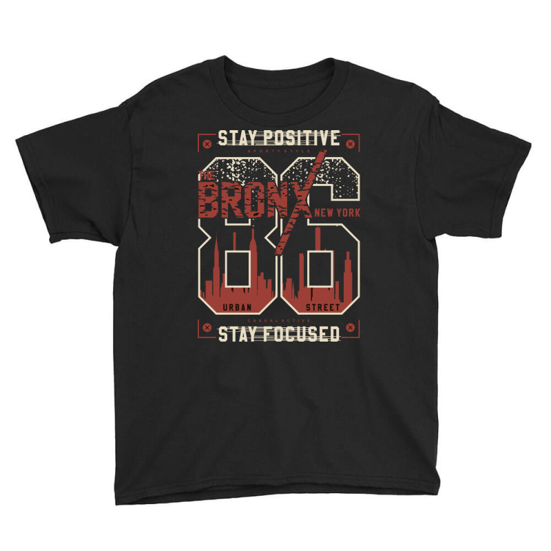 Stay Positive Stay Focused Sporty Graphic Vector P Youth Tee | Artistshot