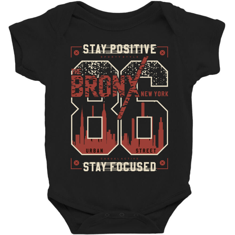 Stay Positive Stay Focused Sporty Graphic Vector P Baby Bodysuit | Artistshot