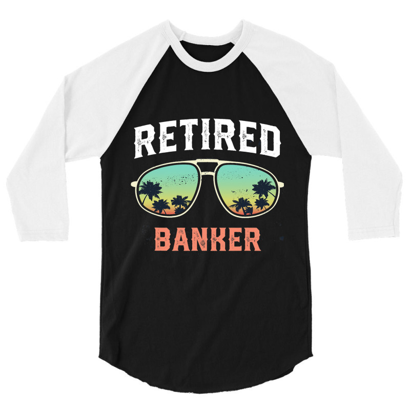 Funny Retired Banker Beach Palm Tree Sunglasses Me 3/4 Sleeve Shirt by ArlanWegener | Artistshot