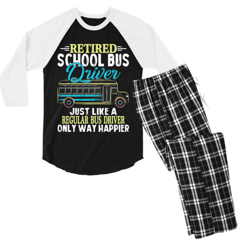 Funny Retired School Bus Driver Gift Shirt Only Wa Men's 3/4 Sleeve Pajama Set | Artistshot