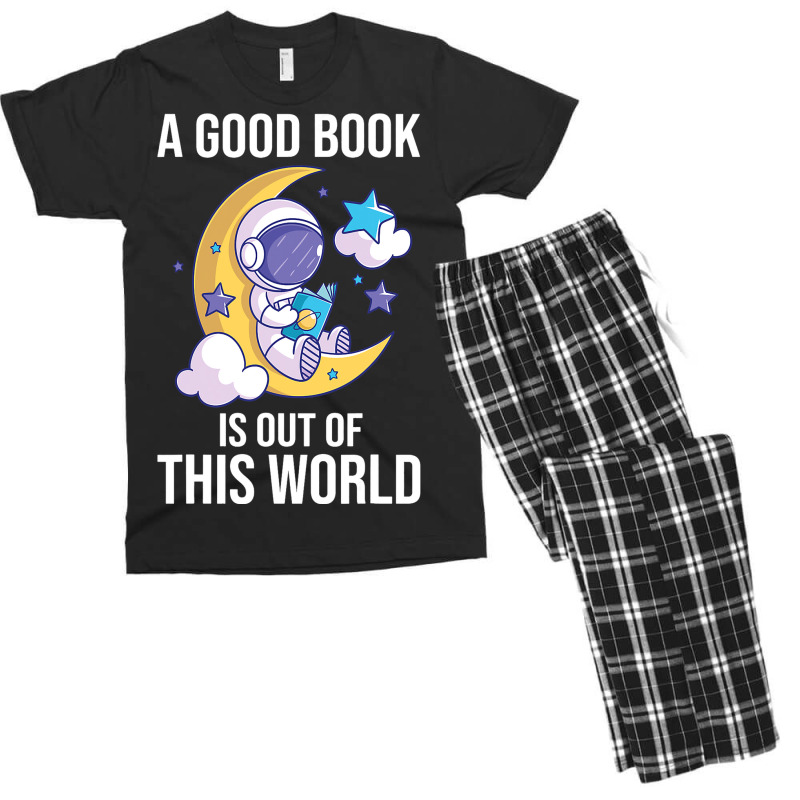 Good Book Is Out Of This World Astronaut Moon Spac Men's T-shirt Pajama Set | Artistshot