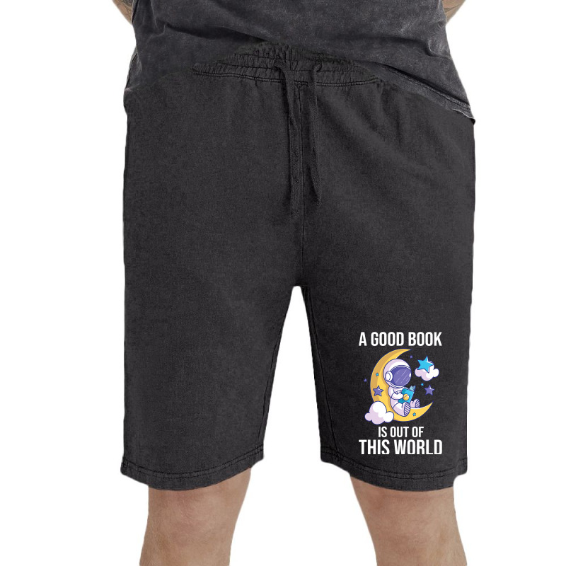 Good Book Is Out Of This World Astronaut Moon Spac Vintage Short | Artistshot