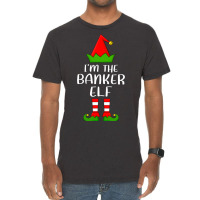 Funny Matching Family Im The Banker Elf Christmas Vintage T-shirt | Artistshot