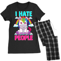 I Hate People Misanthropic Angry Unicorn Misanthro Women's Pajamas Set | Artistshot