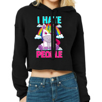 I Hate People Misanthropic Angry Unicorn Misanthro Cropped Hoodie | Artistshot