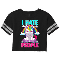 I Hate People Misanthropic Angry Unicorn Misanthro Scorecard Crop Tee | Artistshot