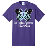 Pitt Hopkins Syndrome Awareness Warrior Light Blue Ribbon T Shirt Basic T-shirt | Artistshot