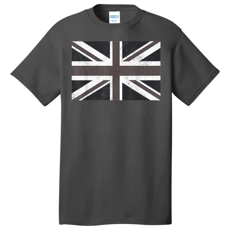 Distressed Black And White British Flag Great Britain Flag T Shirt Basic T-shirt | Artistshot