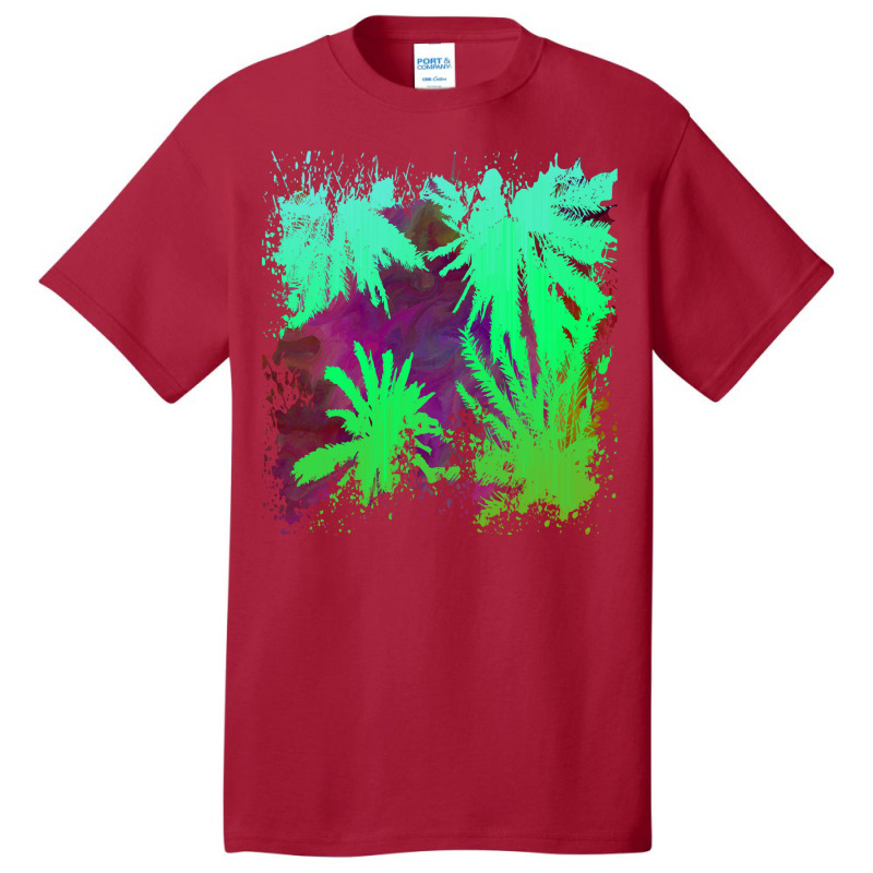 Palm Trees Art T  Shirt Palm Tree Silhouette Stormy Sky Abstract Backg Basic T-shirt by otherswomen | Artistshot