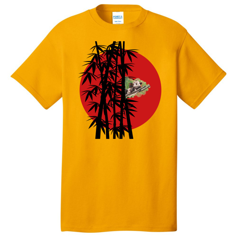 Panda In Bamboo Trees Basic T-shirt | Artistshot