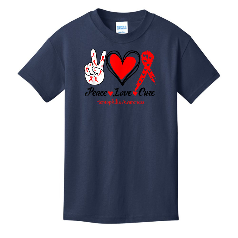 Peace Love Cure Hemophilia Awareness T Shirt Basic Youth T-shirt by puetzee | Artistshot