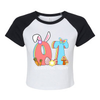 Groovy Ot Occupational Therapy Happy Easter Bunny  Raglan Crop Top | Artistshot