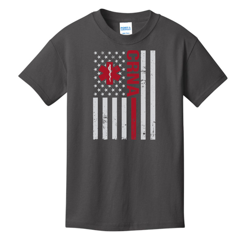 Crna Certified Registered Nurse Anesthetist Usa Flag Basic Youth T-shirt | Artistshot