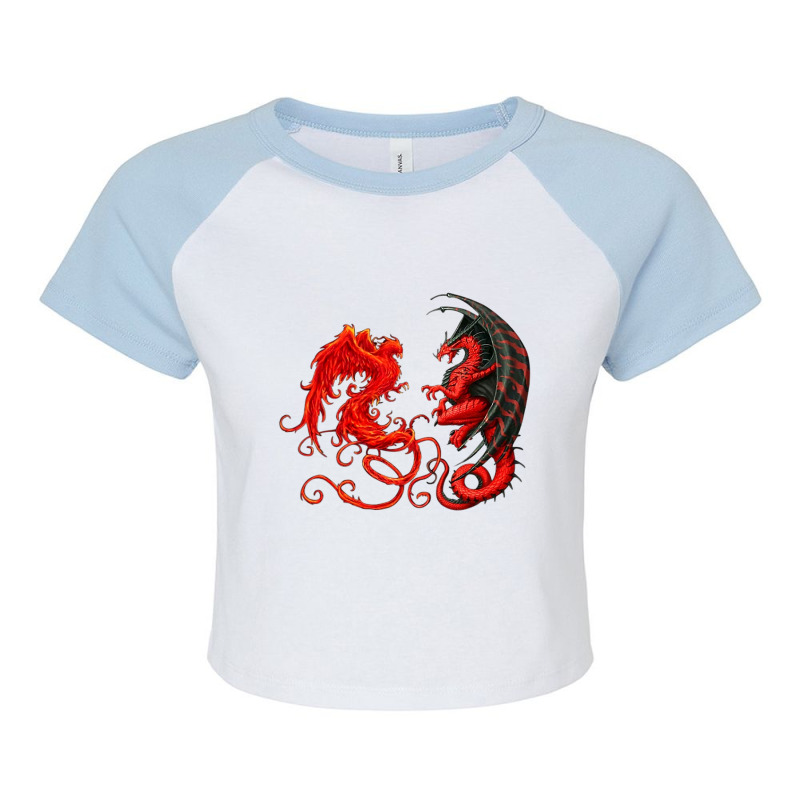 Phoenix Dragon Heart Lover Raglan Crop Top by SCOTTALLENZ | Artistshot