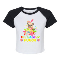 The Easter Puggy Funny Bunny Ears Pug Kids Gift Raglan Crop Top | Artistshot