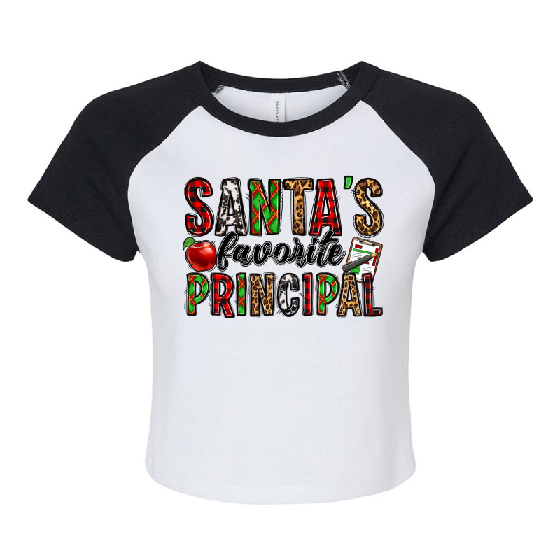 Santa's Favorite Principal Raglan Crop Top by Jasminsmagicworld | Artistshot