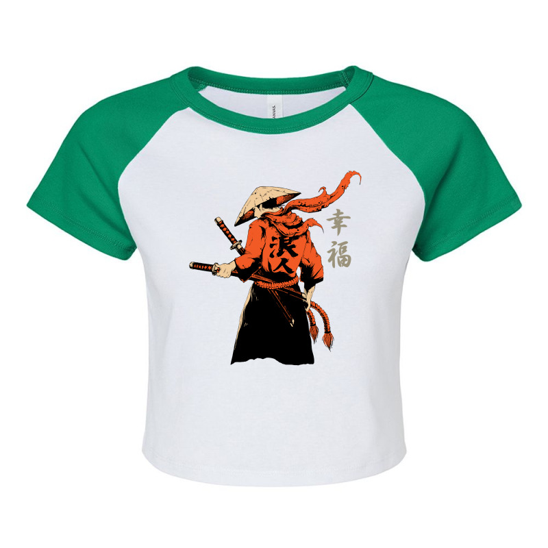 Samurai Japanese Warrior With Swords Catana Raglan Crop Top by DanielLopezJacuinde | Artistshot