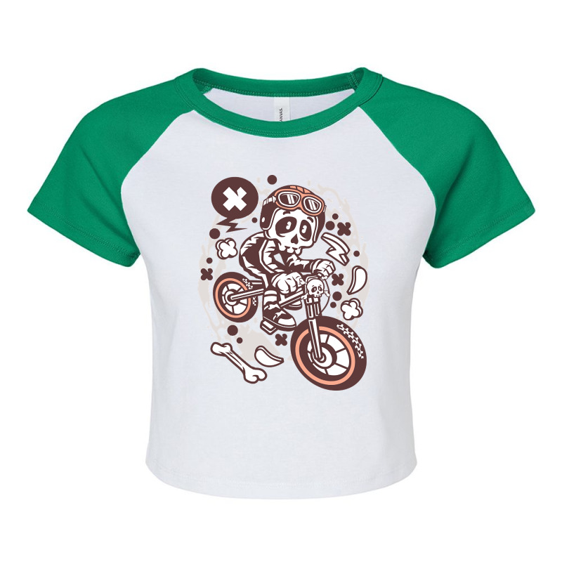 Trending Skeleton Mountain Biker Raglan Crop Top by haodinhvan1 | Artistshot