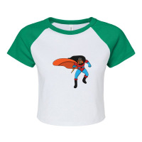 Superhero With A Thunder In His Hand Raglan Crop Top | Artistshot