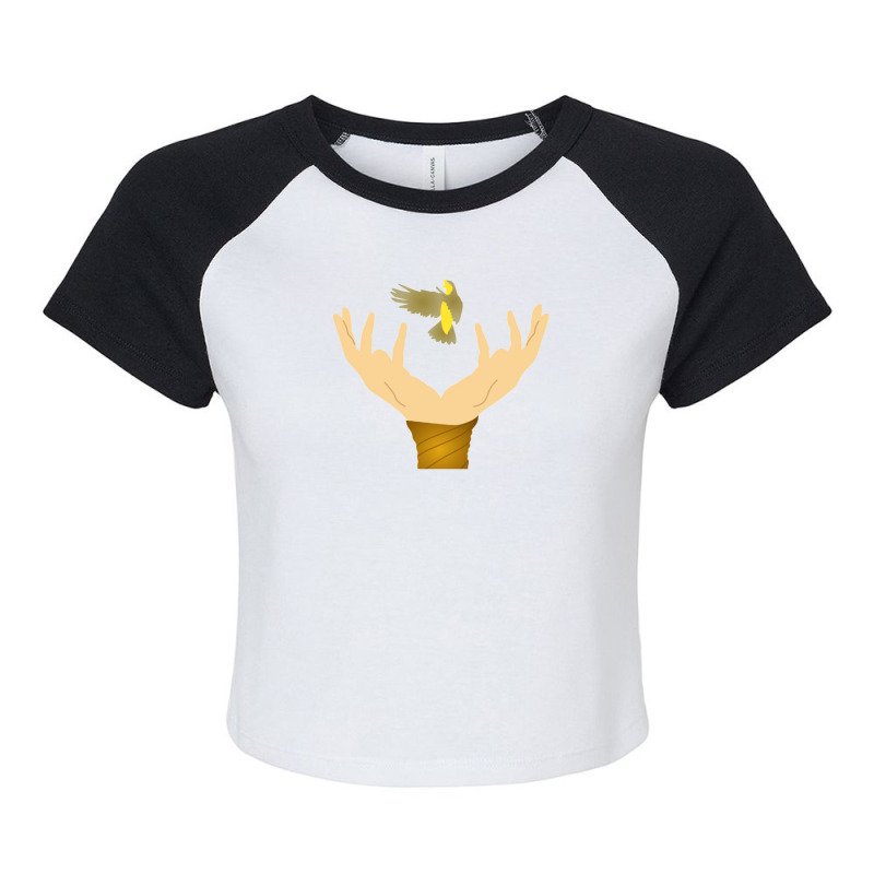 Imagine Hand Bird 1 Raglan Crop Top by RoselleLaroque | Artistshot