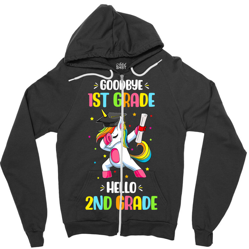 Goodbye 1st Grade Hello 2nd Grade Unicorn Girls Zipper Hoodie | Artistshot