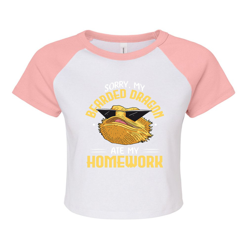 Sorry My Bearded Dragon Ate My Homework Design Lizard Lovers Raglan Crop Top by XAVIERESPREE | Artistshot