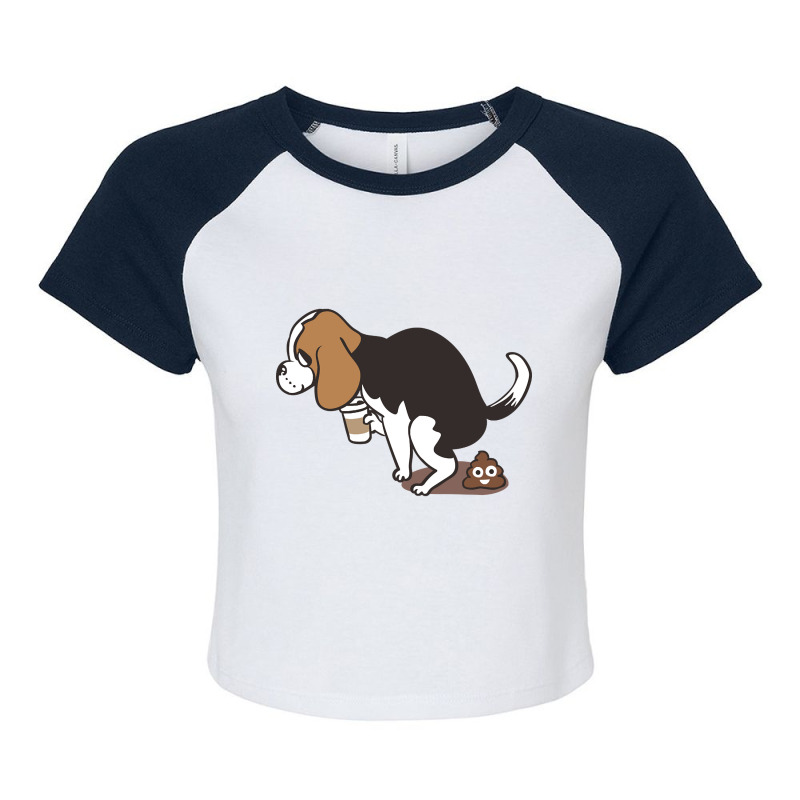 Limited Edition Coffee Makes Me Poop Beagle Raglan Crop Top by hongquangd | Artistshot