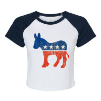 Democratic Donkey Democrat Raglan Crop Top | Artistshot